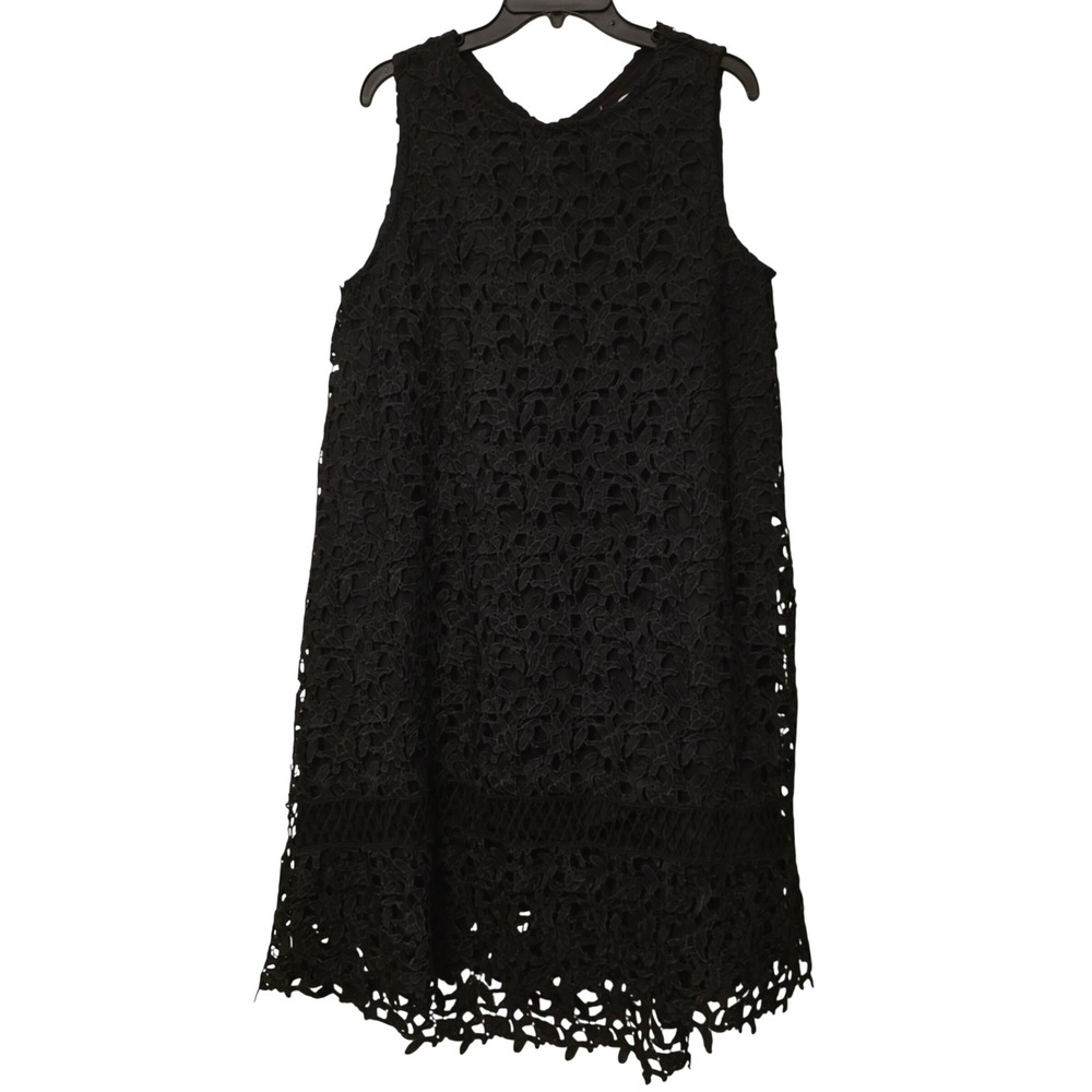 Anthropologie Ne Quittez Pas Black Lace Sleeveless Shift Dress XL
